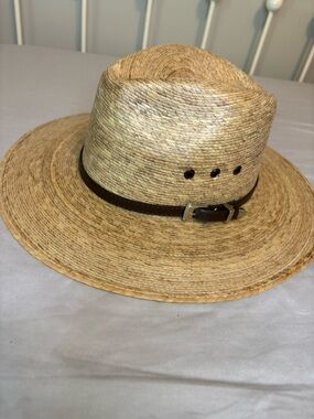 Dallas Hats Indy 03 Palm Straw Western Fedora Hat M/D